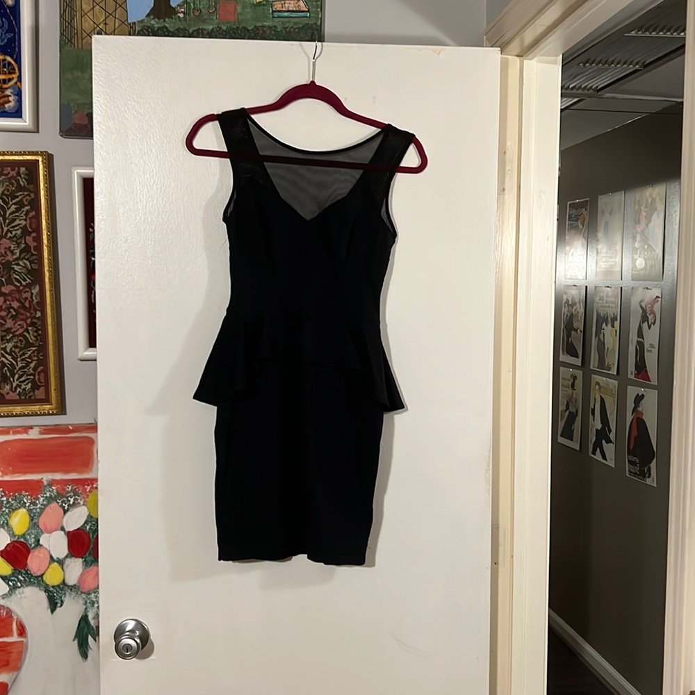 Bebe sleeveless peplum dress